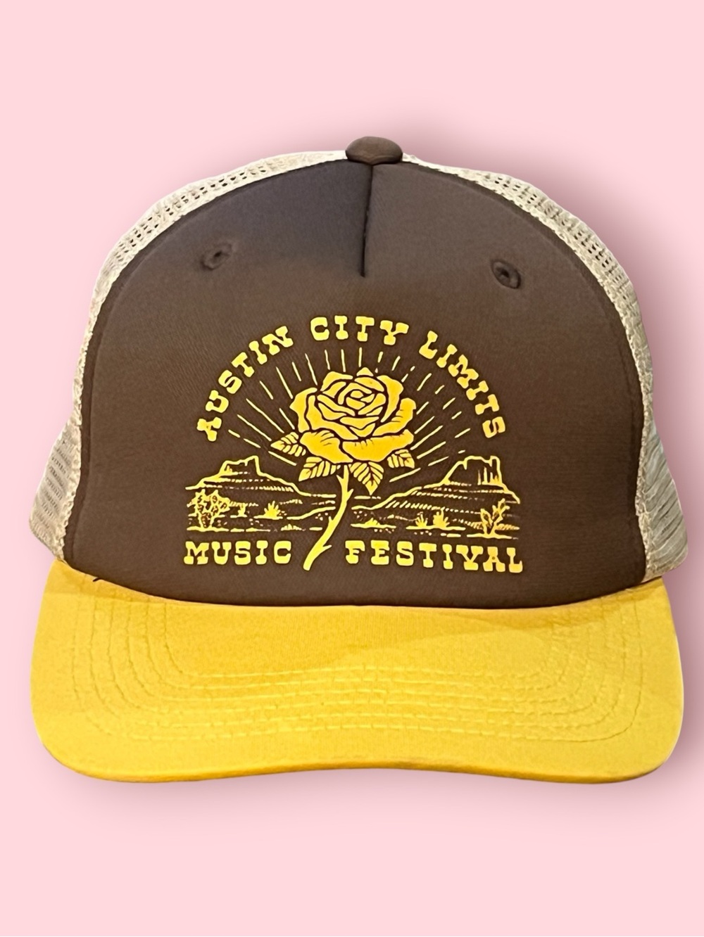 Howler Bros x ACL Yellow Rose Trucker Mesh Snap Back Cap (Yellow / Brown)